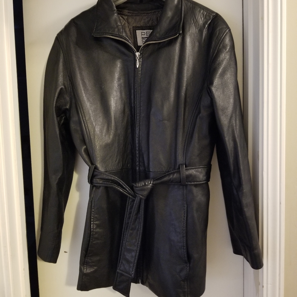 Leather coat